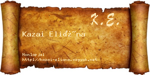 Kazai Eliána névjegykártya